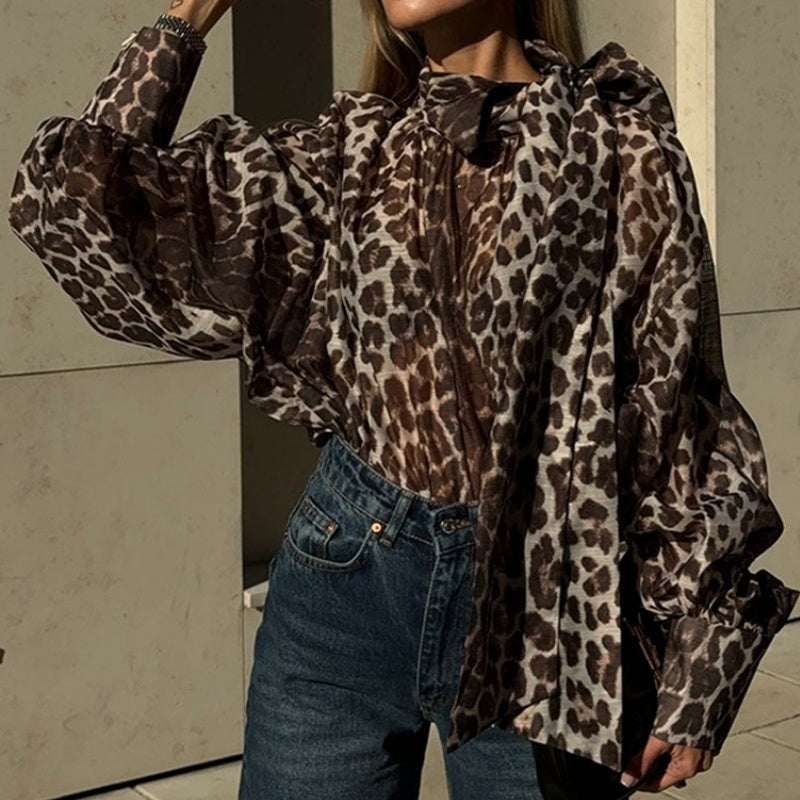 Oversized Leopard Print Shirt