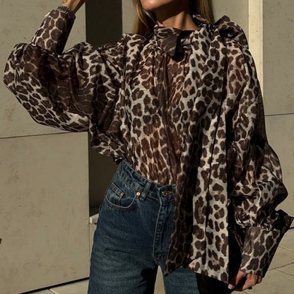 Oversized Leopard Print Shirt