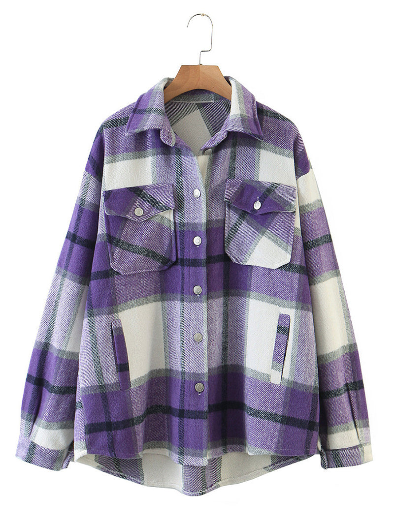 Casual Plaid Shirt Jacket