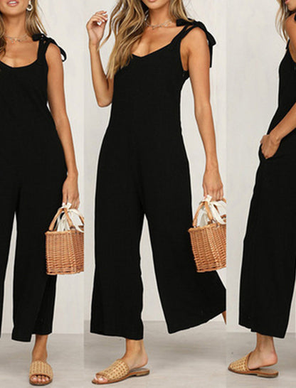 Tie-Strap Wide-Leg Jumpsuit