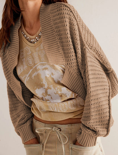 Oversized Knit Cropped Cardigan