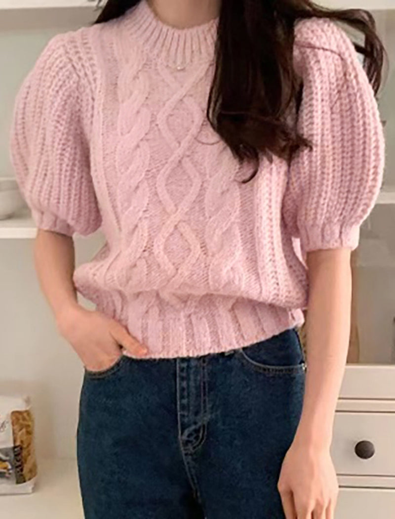 Crop Cable Knit Sweater