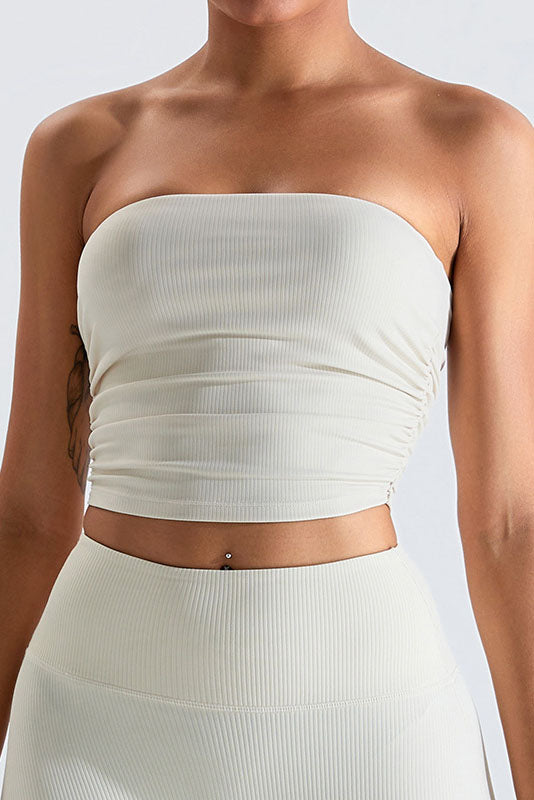 Ruched Tube Crop Top