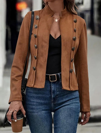 Military-Inspired Buttoned Jacket