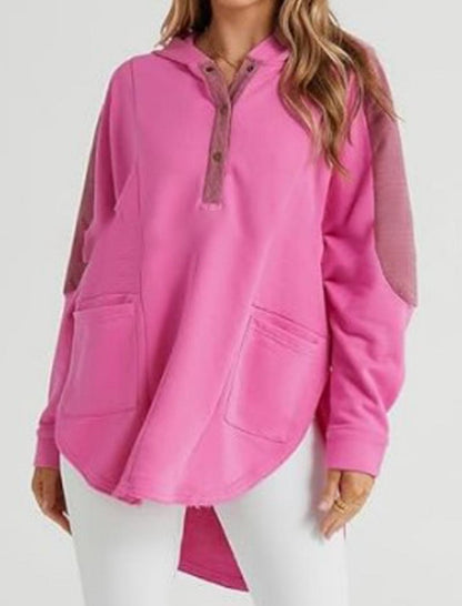 Hooded Button-Up Casual Tunic