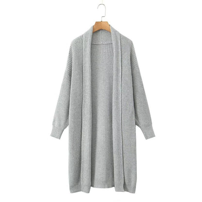 Open Front Ribbed Knit Cardigan