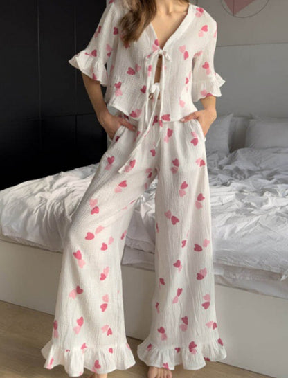 Leopard Print Tie-Front Lounge Set