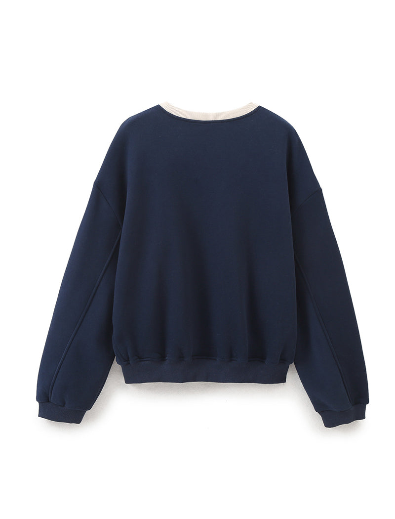 Letter Print Crewneck Pullover