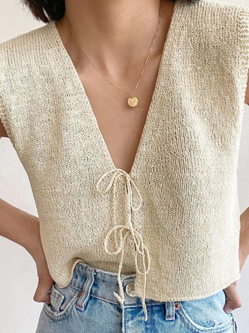 Solid Tie-Front Top