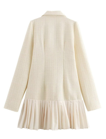 Pleated Hem Blazer Dress