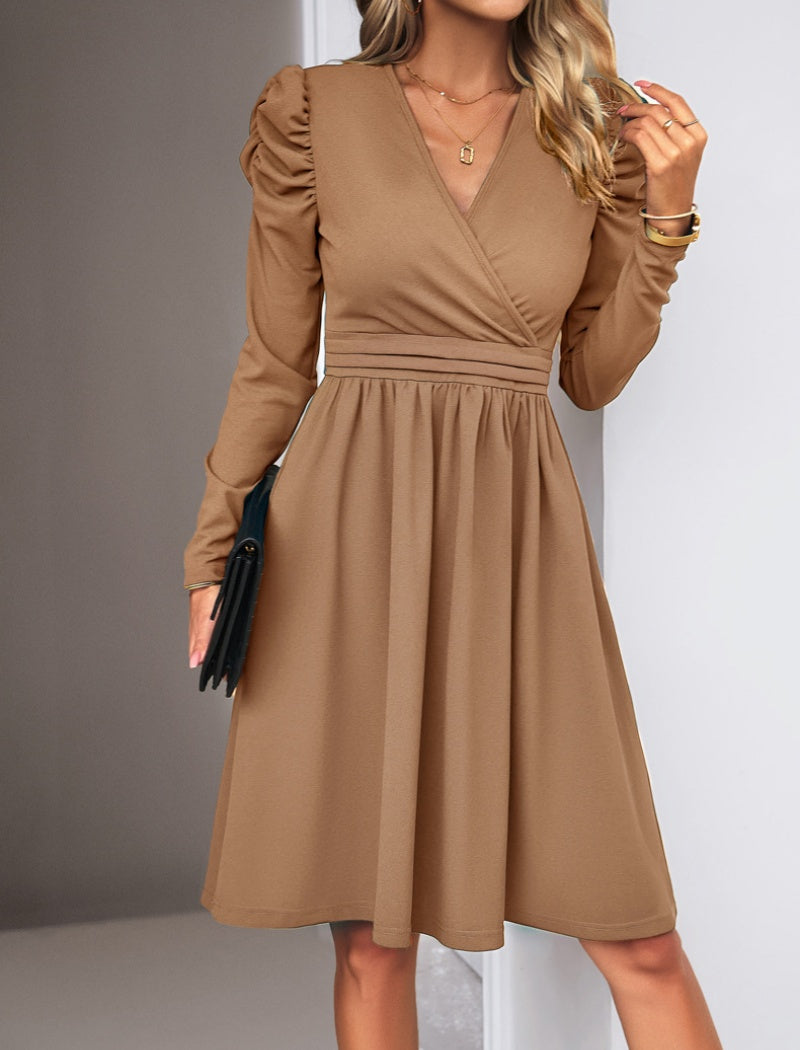 V-neck Long Sleeve Dress