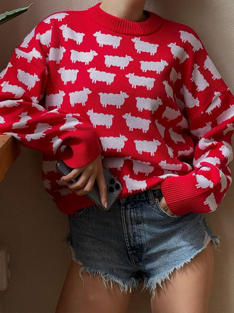 Animal Graphic Oversized Sweater