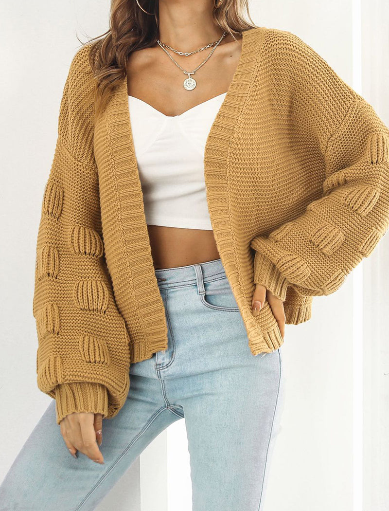 Oversized Open-Front Knit Cardigan