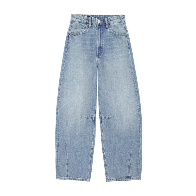 Two-Tone Straight-Leg Jeans