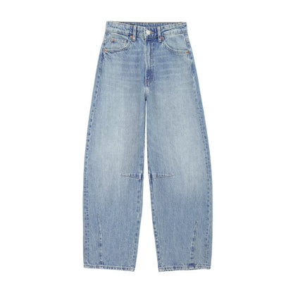 Two-Tone Straight-Leg Jeans