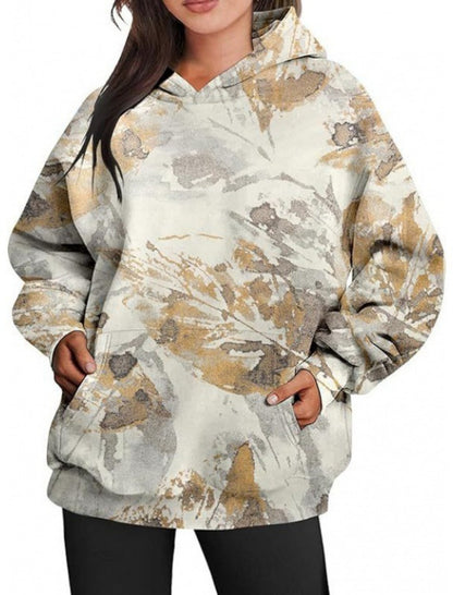 Oversized Camo Print Hoodie