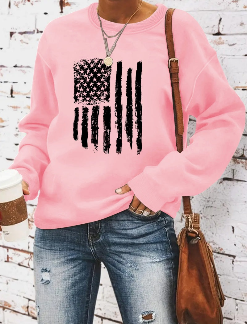 Distressed American Flag Graphic Top