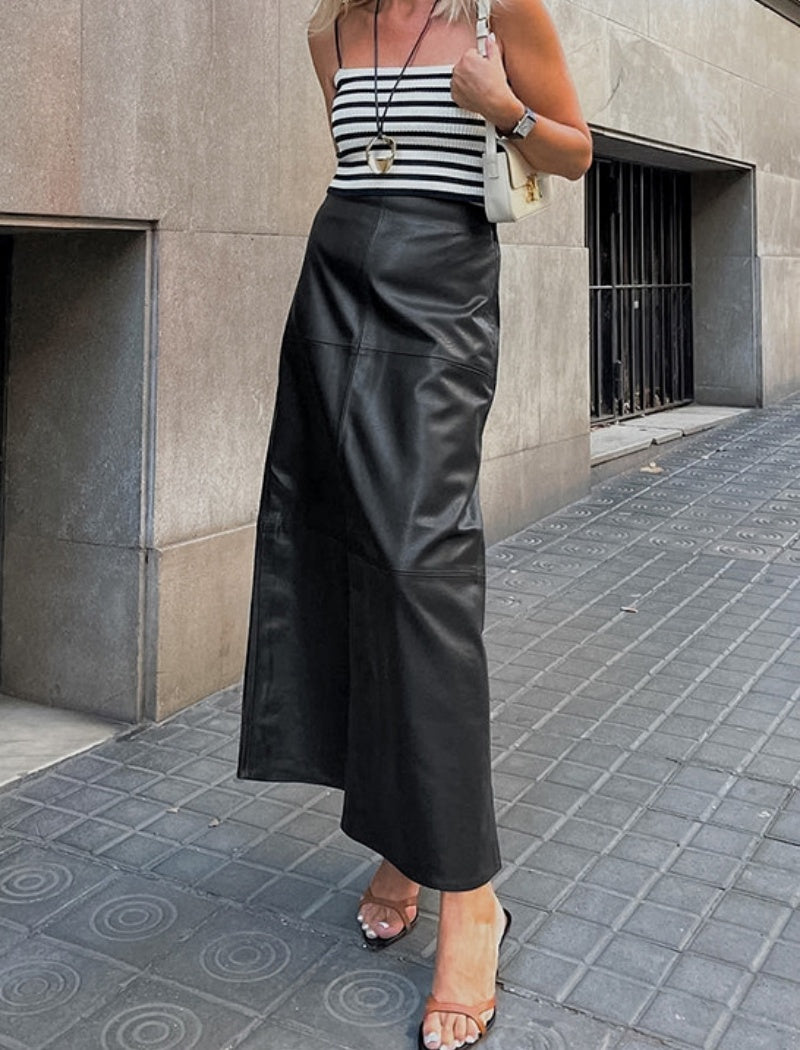 Faux Leather Maxi Skirt