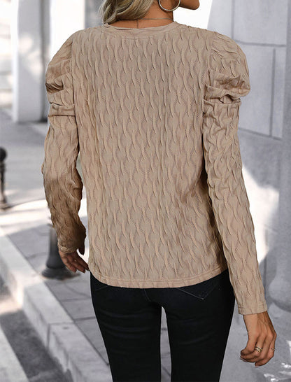 Textured V-Neck Solid Tee