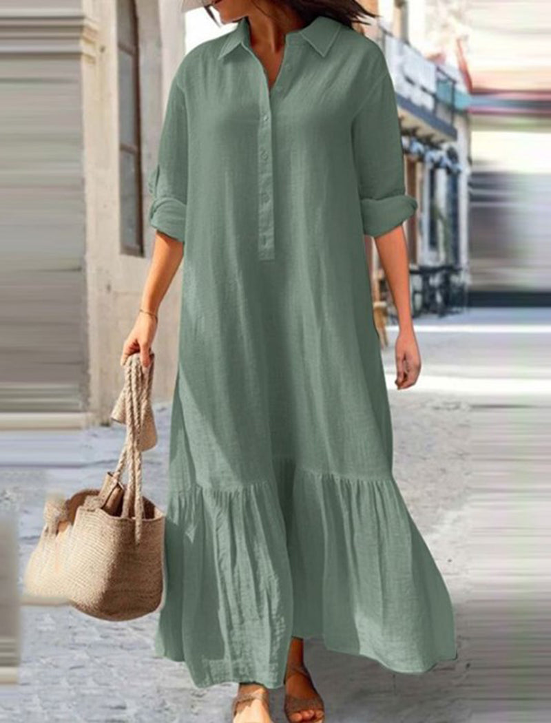 Button-Up Maxi Shirt Dress