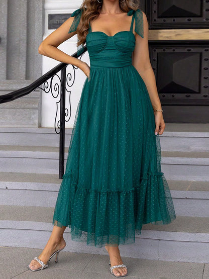 Bow Tie Strap Maxi Dress