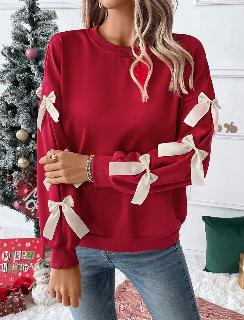 Bow Detail Long-Sleeve Top