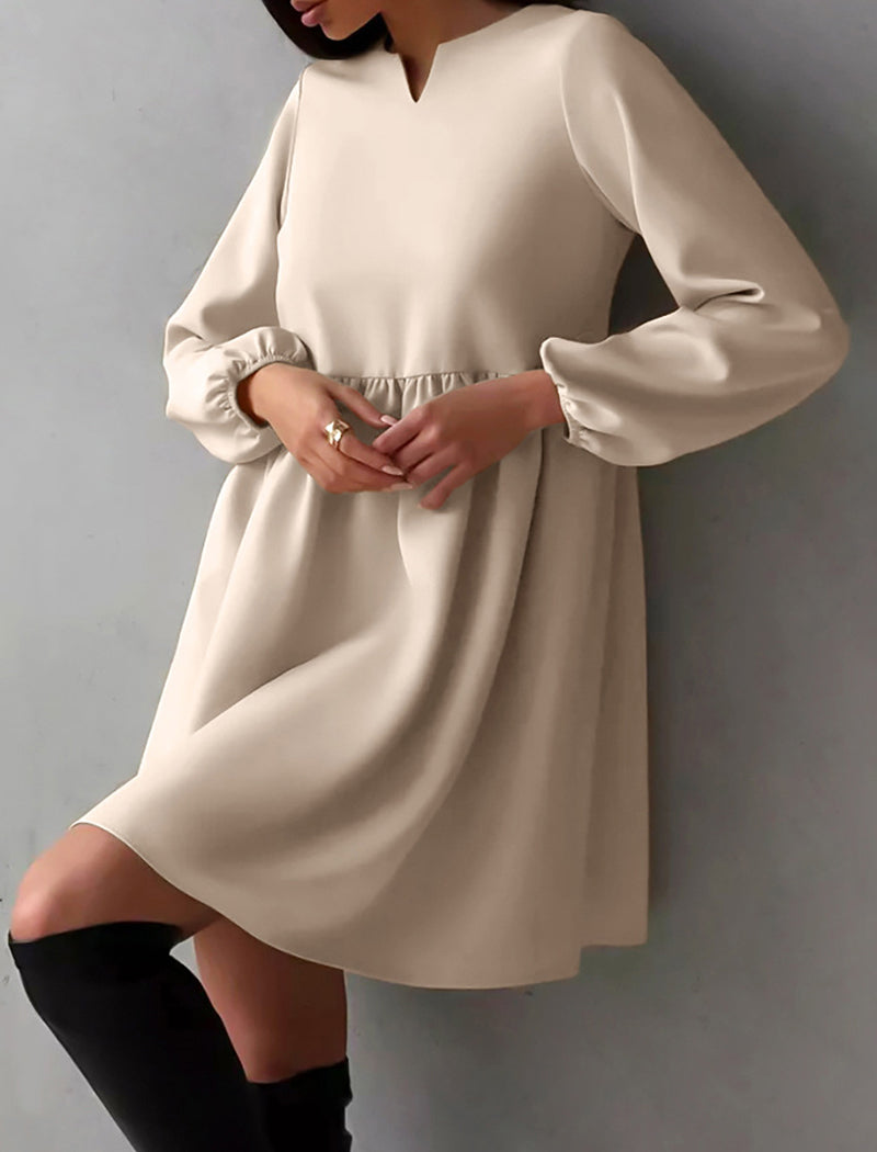 Balloon Sleeve Empire Waist Mini Dress