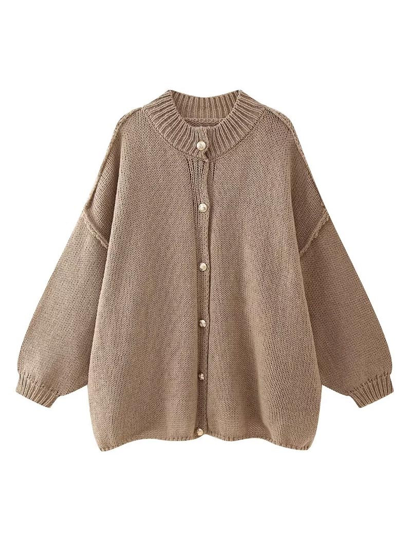 Oversized Knit Button-Up Cardigan