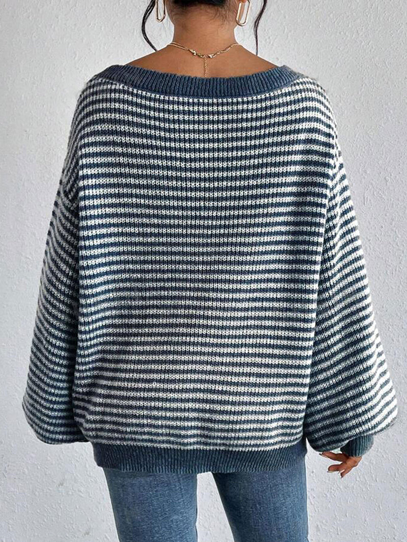 Striped Off-Shoulder Sweater