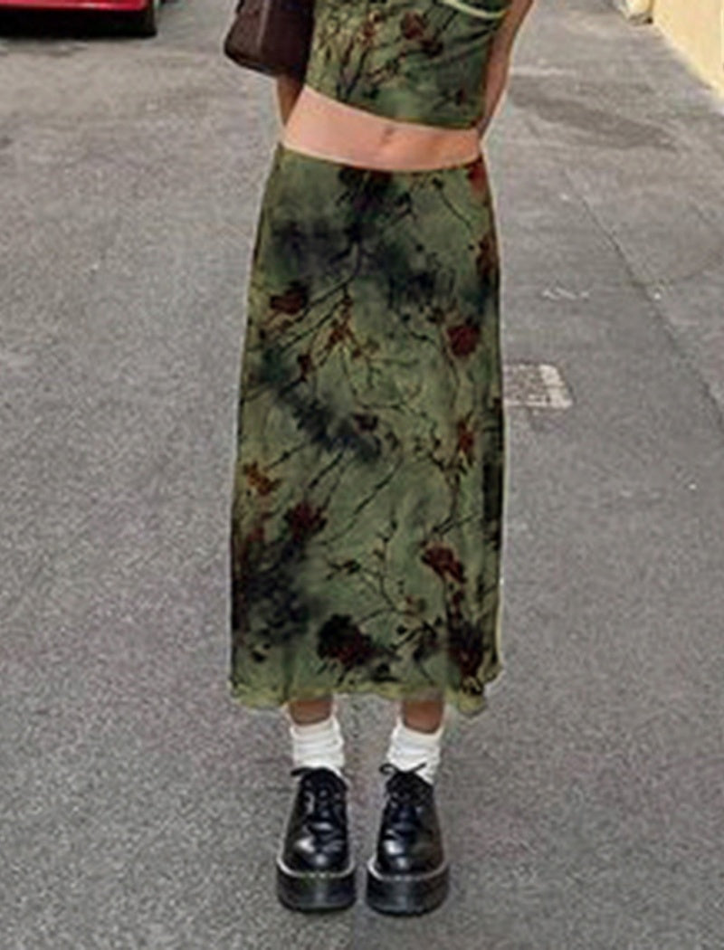 Floral Print Midi Skirt