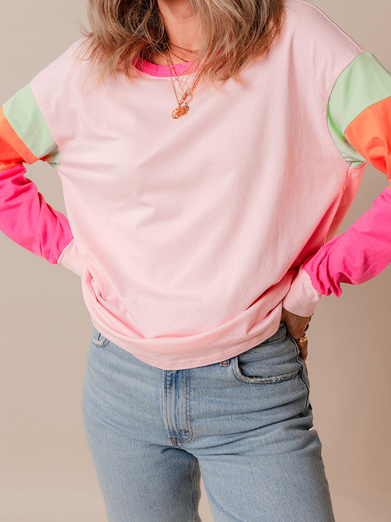 Colorblock Long-Sleeve Top