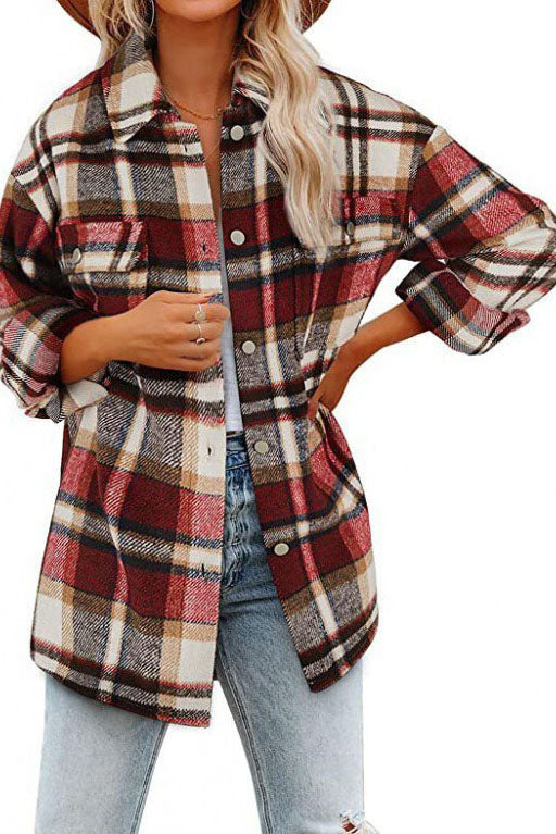 Plaid Button-Up Shacket