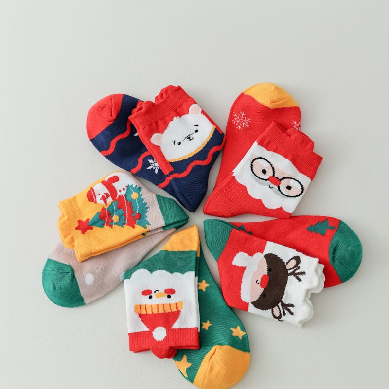 Festive Santa Socks with Stars