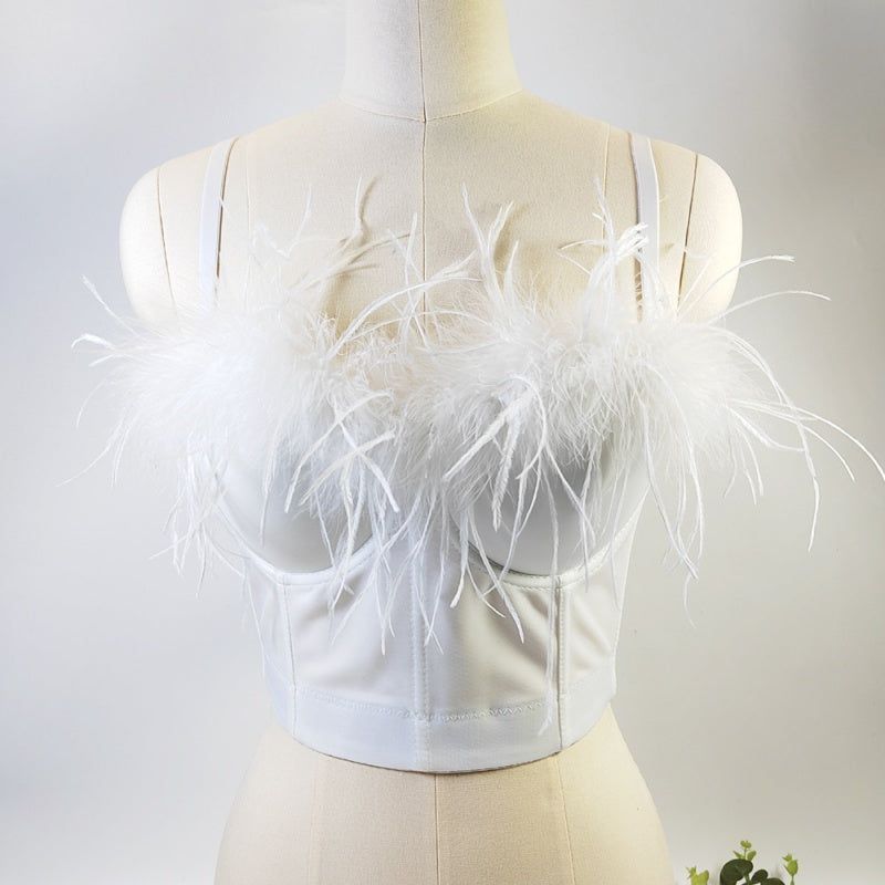 Feather Bustier Top