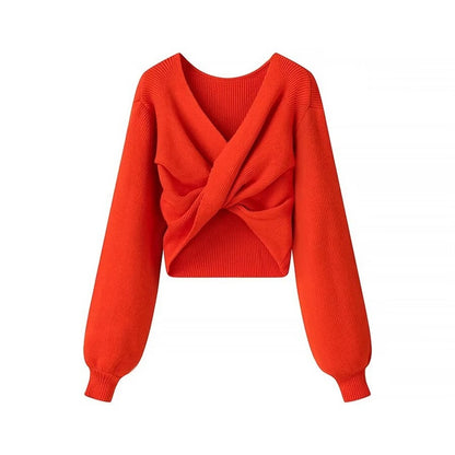 Twist-Knot Cropped Sweater