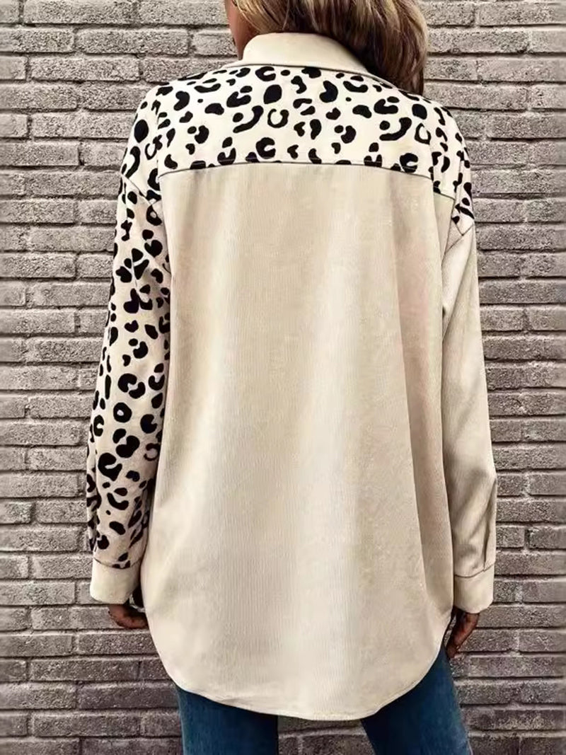 Leopard Print Patchwork Coat