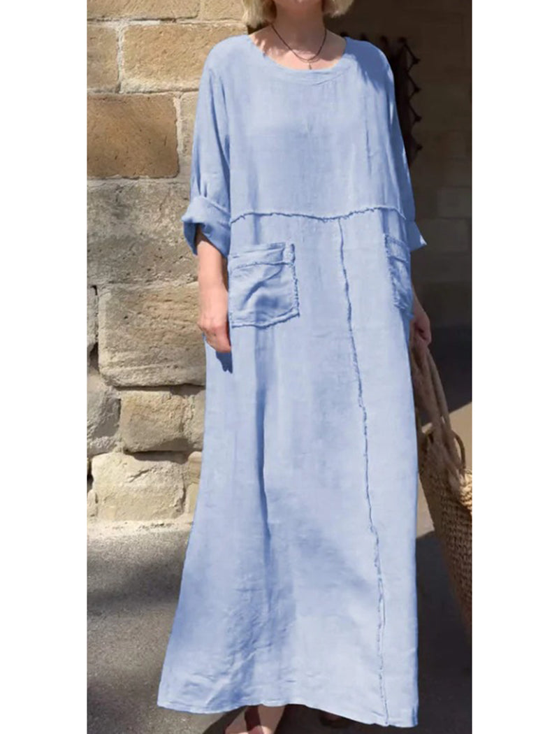 Oversized Pockets Maxi Dress