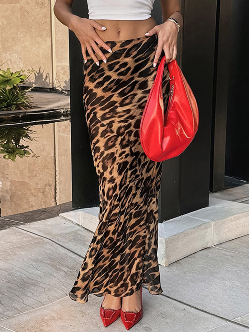 Leopard Print Maxi Skirt