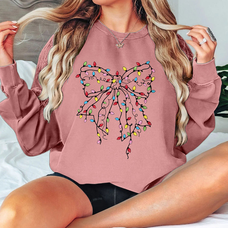 Bow Graphic Long-Sleeve Top