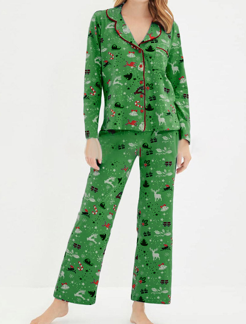 Printed Button-Down Pajama Set