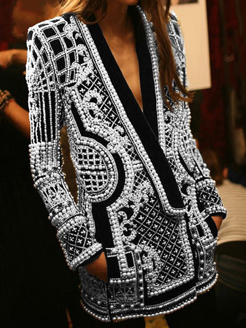 Embellished Beaded Blazer