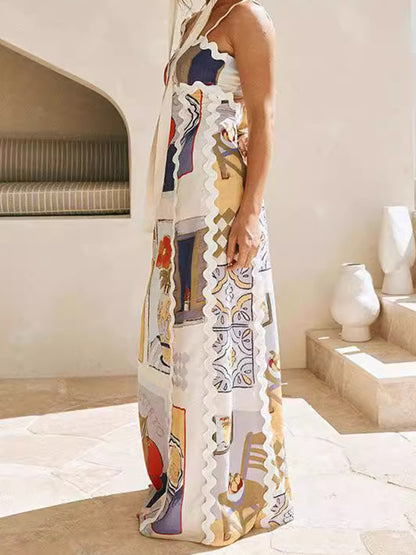 Printed Sleeveless Maxi Dress