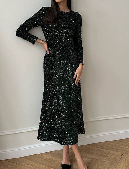 Long Sleeve Sparkling Maxi Dress