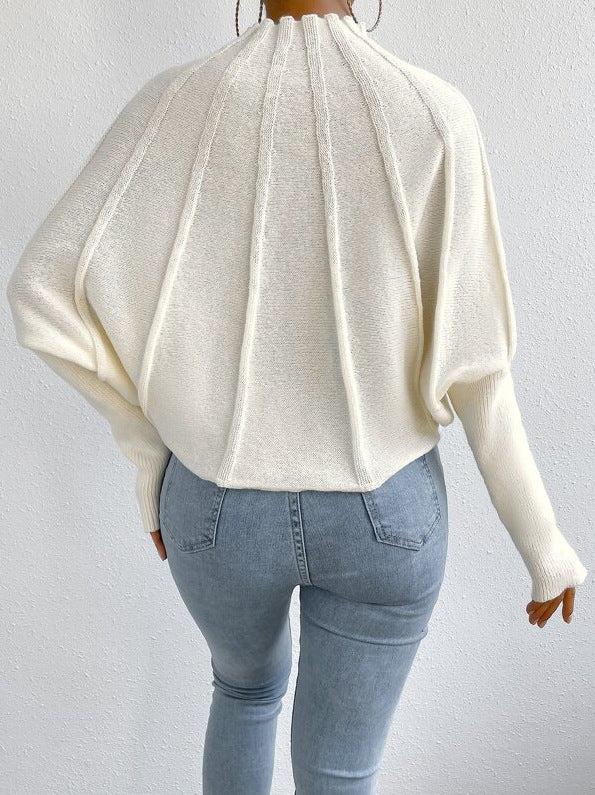 Solid Pleated Crew Neck Top