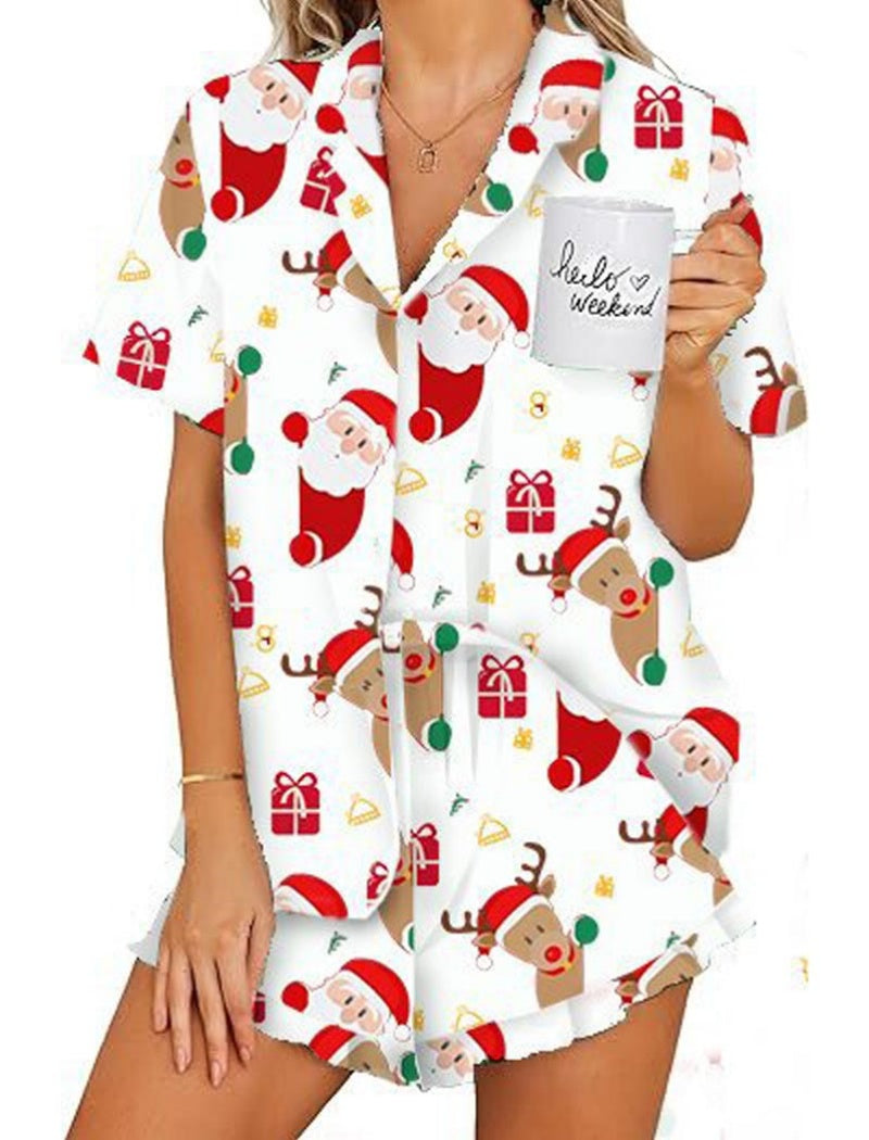 Holiday Santa Print Pajama Set