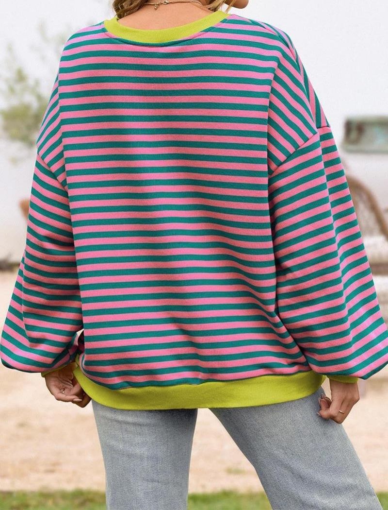 Striped Oversized Long Sleeve Top