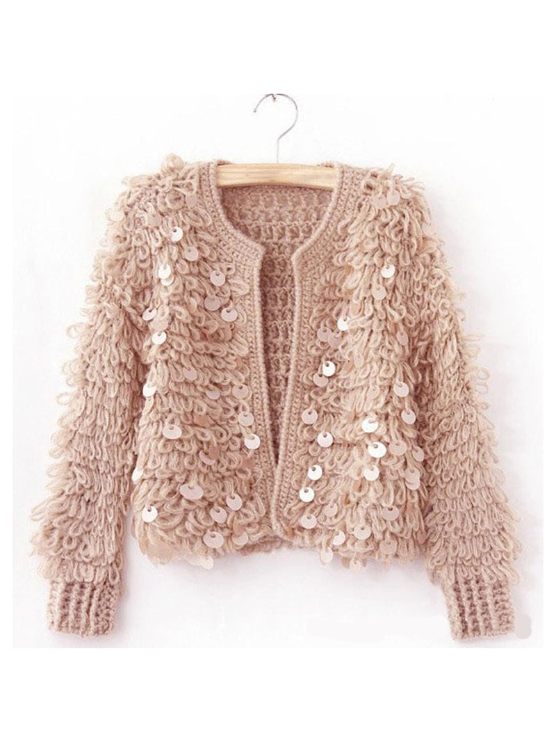 Textured Open-Front Cardigan