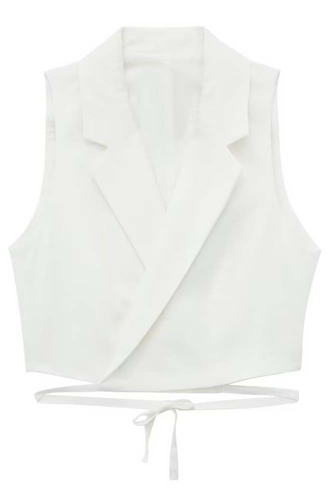 V-Neck Self-Tie Vest