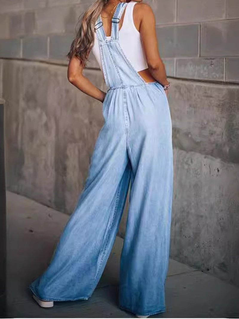 Wide-Leg Overalls