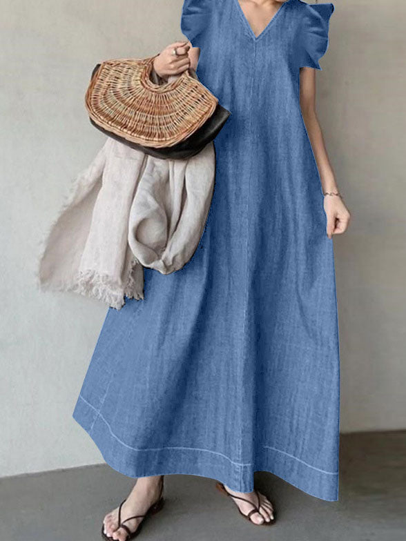 V-Neck Oversized Maxi Dress